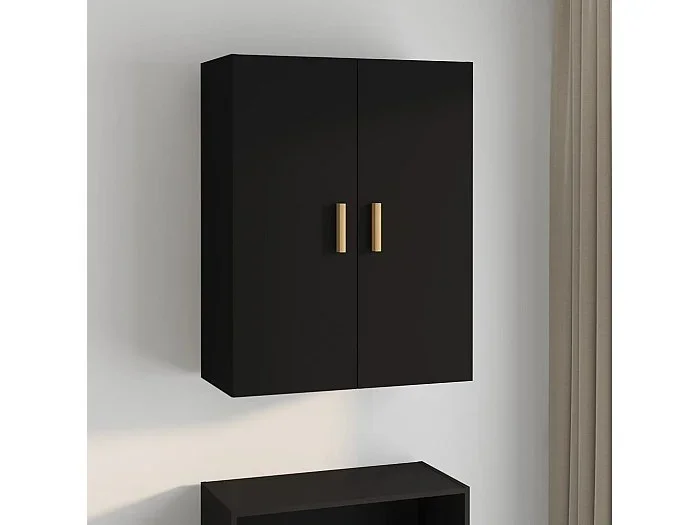 Armario de pared colgante negro 69,5x34x90 cm ES588664