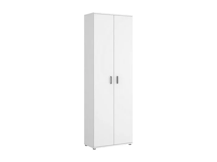 Armario multiusos Dmeg, Zapatero multiusos, Armario con 2 puertas, 61x35h190 cm, Blanco