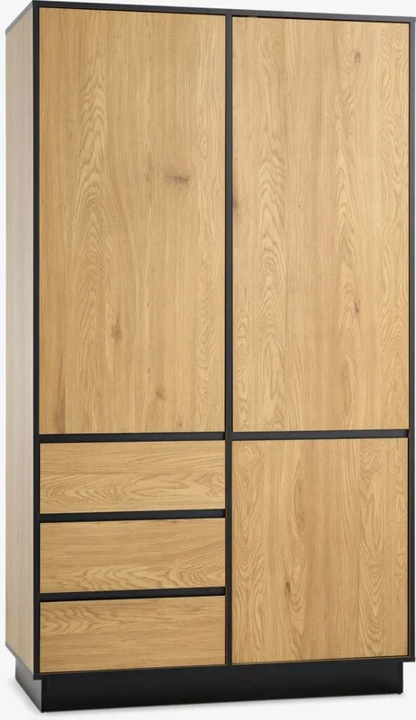 Armario ODENSE 120×210 3 puertas 3 cajones color roble cálid