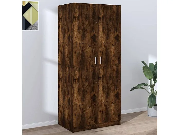 Armario Roble ahumado 80x52x180 cm Madera contrachapada