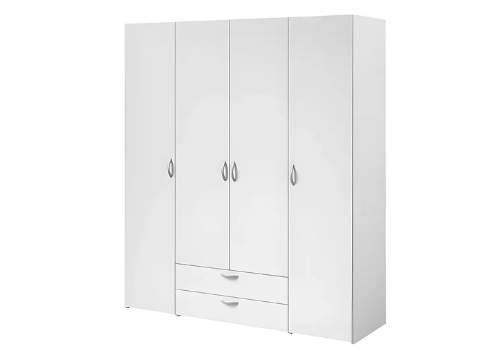 Armario VARIA Blanco 4 Puertas + 2 Cajones 160x185x51 cm PARISOT