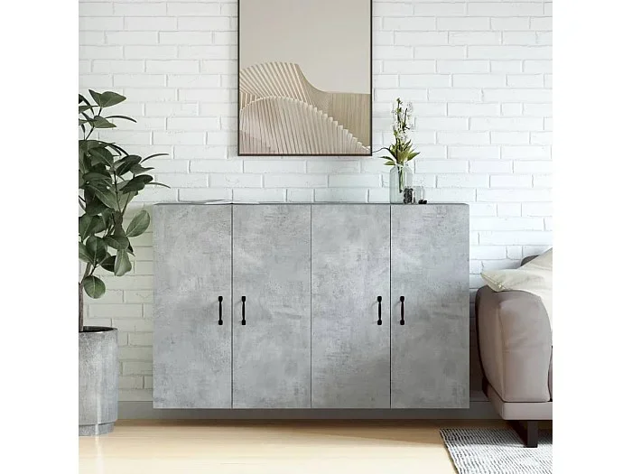 Armarios de pared 2 uds madera de ingeniería gris hormigón ES175047
