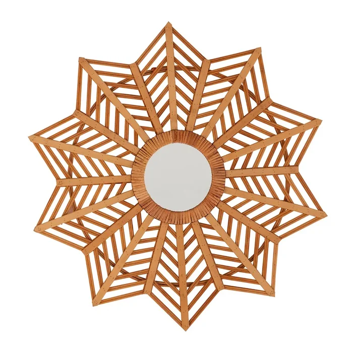 Arteaga Espejo, de Bambú, en color Natural, de 65x3x65cm – Lastdeco