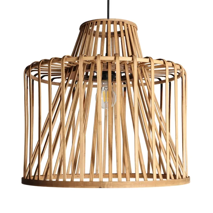 Arteaga Lámpara de Techo, de Bambú, en color Natural, de 46x46x44cm – Lastdeco