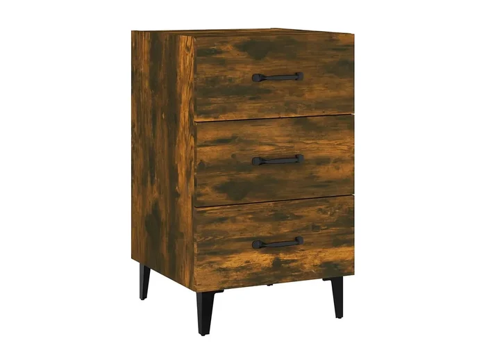 Åsgeir Mesita de noche madera de ingeniería roble ahumado 40x40x66 cm