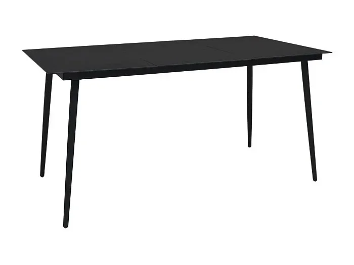 Askainen Set de comedor de jardín 7 pzas cuerda de algodón y acero negro