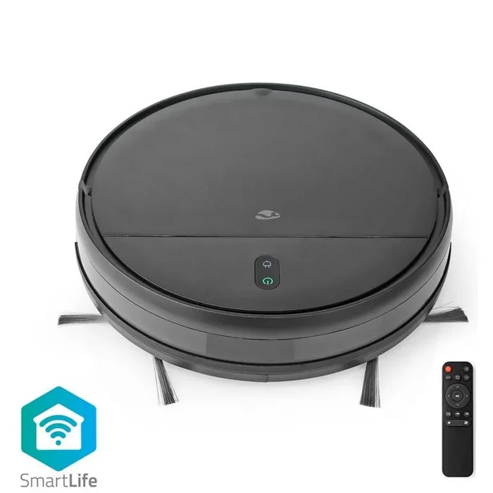 Aspiradora robótica inteligente con mopa 28W/2500 mAh Wi-Fi negra + mando a distancia