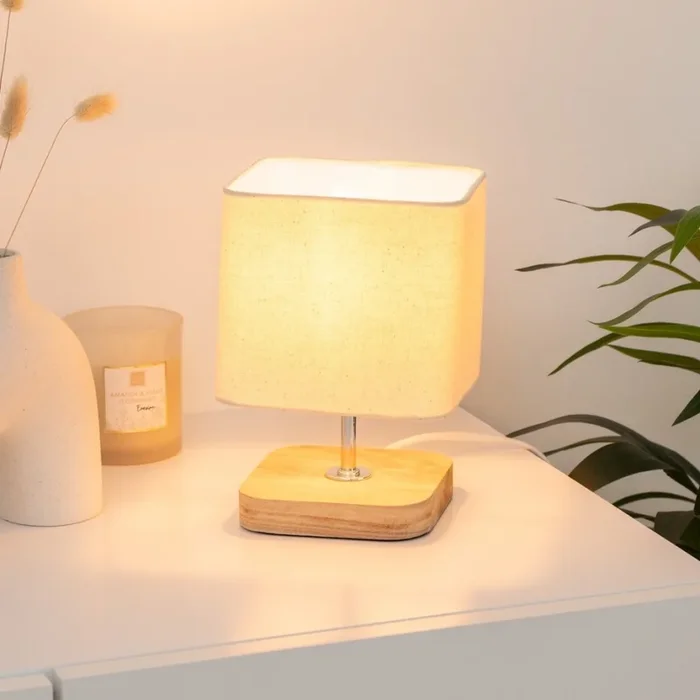 Atmosphera – Lámpara de mesa TOXEY 1xE14/25W/230V pino/beige