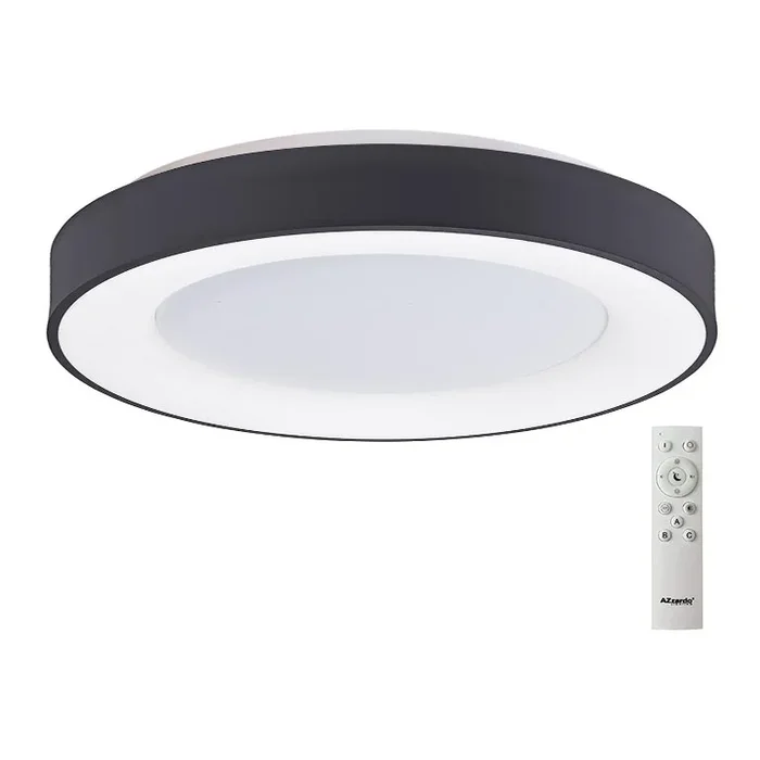 Azzardo AZ4995 – Plafón LED regulable SANTANA LED/80W/230V negro + mando a distancia