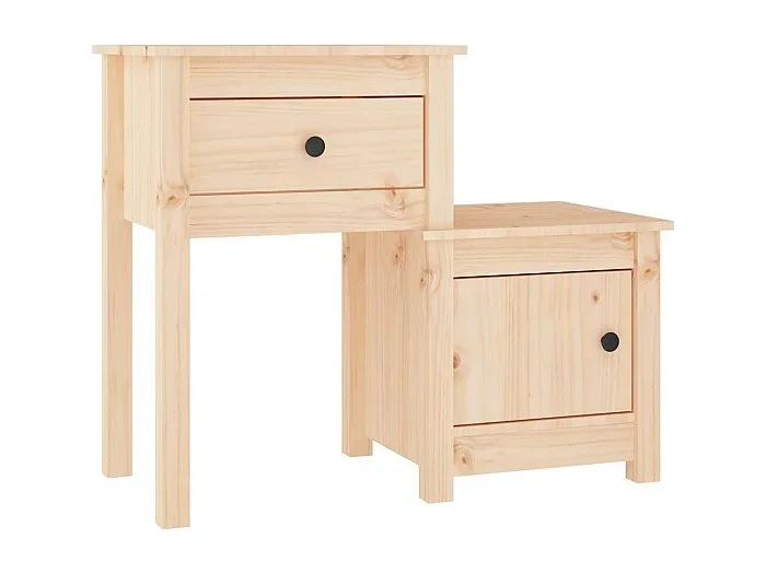 Bailey Mesita de noche madera maciza de pino 79,5x38x65,5 cm