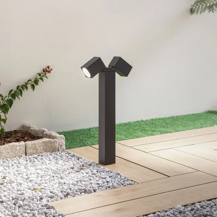 Baliza Lindby Othil, 2 luces, 50 cm, antracita, metal