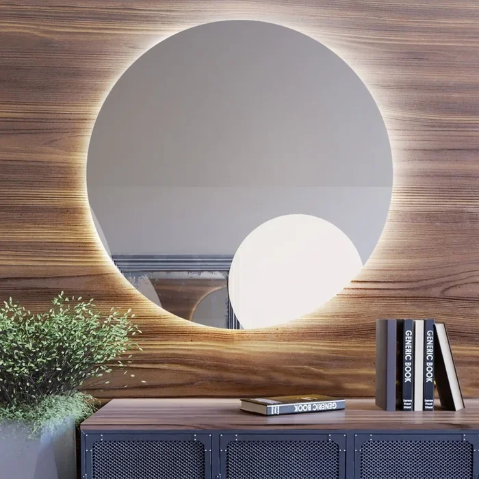 Baltica Design – Espejo de pared para baño retroiluminado BRIGHT LED/15W/230V 4500K Ø 100 cm IP65