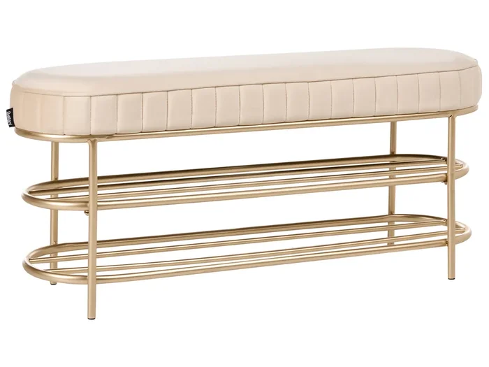 Banco con estantes para zapatos VERGAS Terciopelo Beige