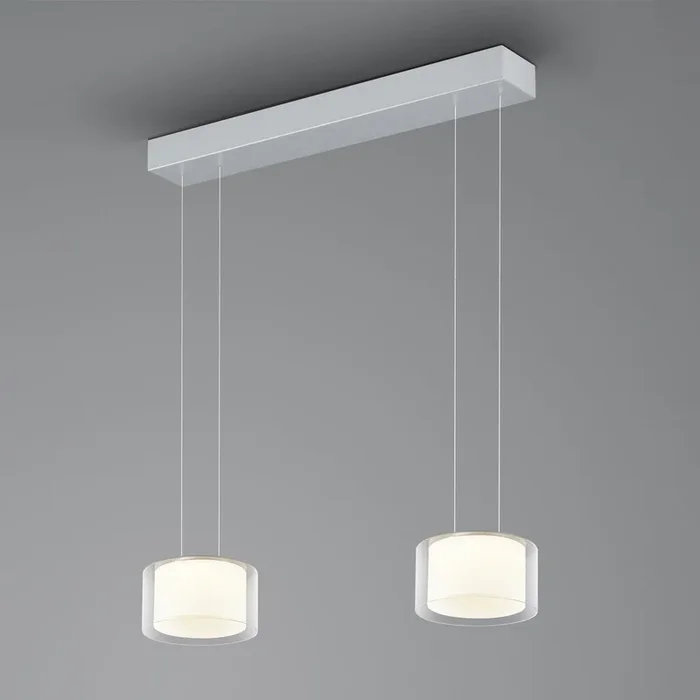 BANKAMP Gran lámpara colgante LED transparente, 2 luces