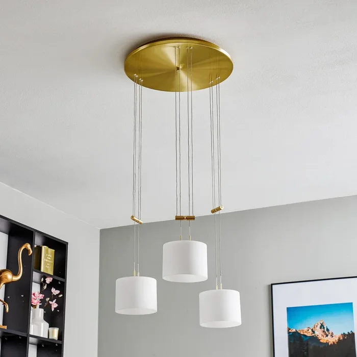 BANKAMP Grazia ZigBee 3 luces redondo latón