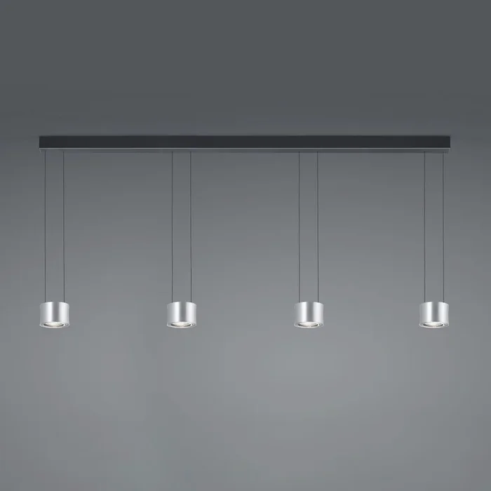 BANKAMP Impulse Flex colgante LED 4 luces níquel