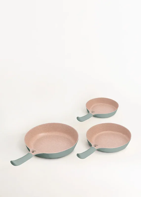 Batería de cocina 3 sartenes PAN STUDIO de aluminio fundido con revestimiento cerámico