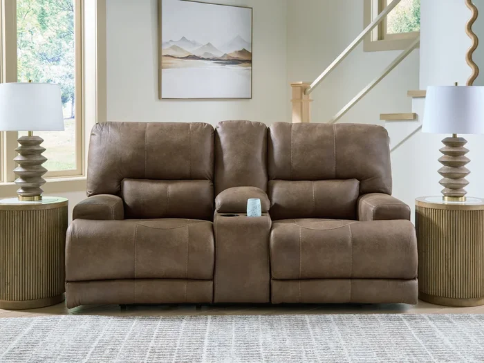 Beckley Place Earth Power Reclining Loveseat with Console