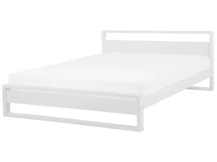 Bed Pine Wood GIULIA 180 x 200 cm (EU Super King) White