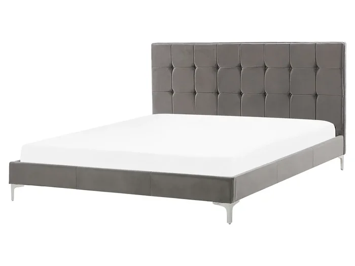 Bed Velvet AMBERT 160 x 200 cm (EU King Size) Grey