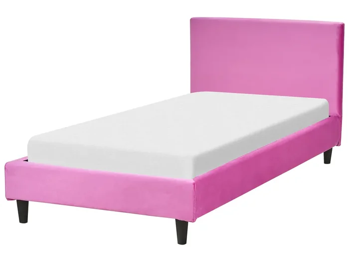 Bed Velvet FITOU 90 x 200 cm (EU Single) Fuchsia Pink