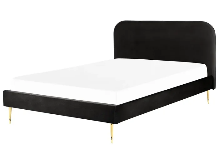 Bed Velvet FLAYAT 180 x 200 cm (EU Super King) Black