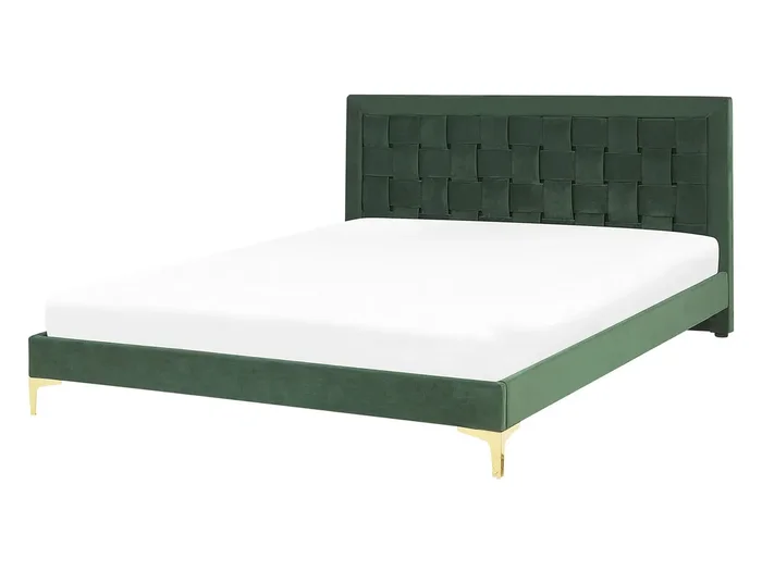 Bed Velvet LIMOUX 140 x 200 cm (EU Double) Dark Green