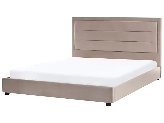 Bed Velvet ROUEN 180 x 200 cm (EU Super King) Taupe