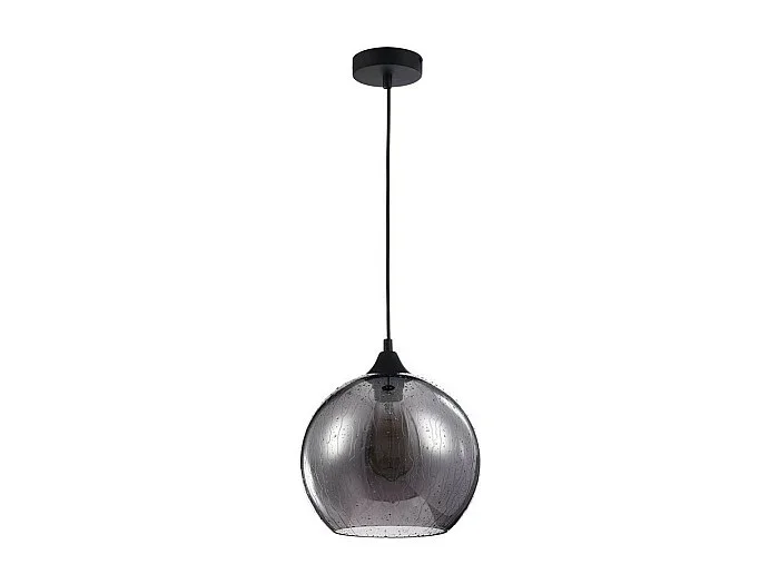 Bergen Lámpara Colgante de Techo Dome Negra, 1 Luz, E27