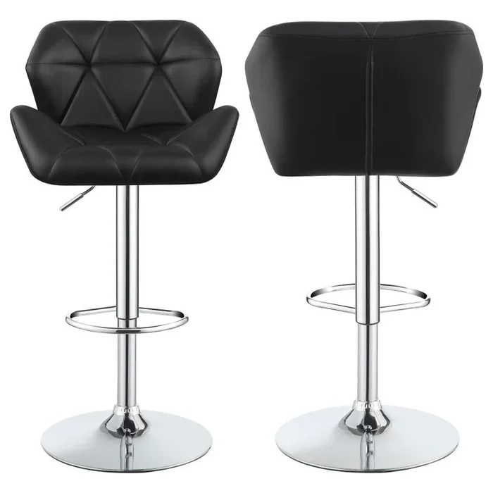 Berrington Chrome/Black Adjustable Bar Stools, Set of 2