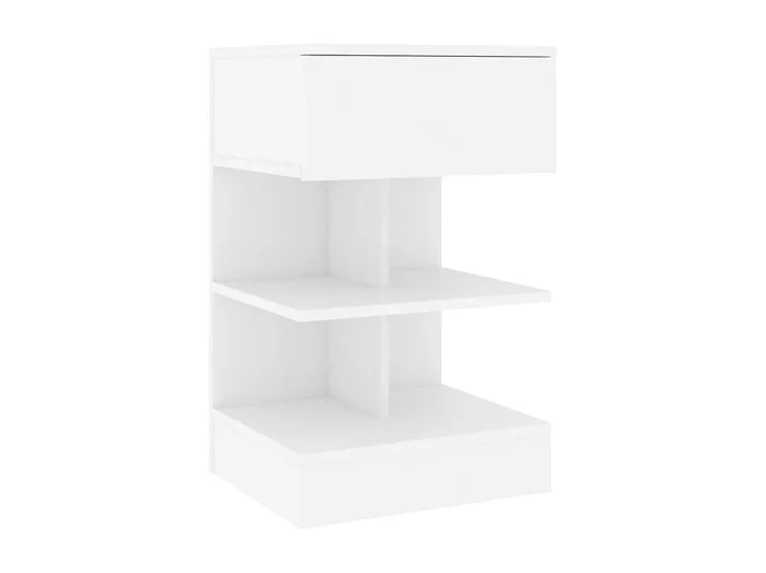 Beverly Hills Mesita de noche aglomerado blanco 40x35x65 cm