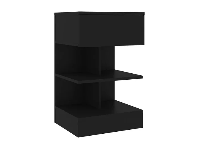 Beverly Hills Mesita de noche madera contrachapada negro 40x35x65 cm