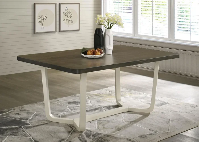 Biloxi Grayish Brown Rectangular Wood Dining Table