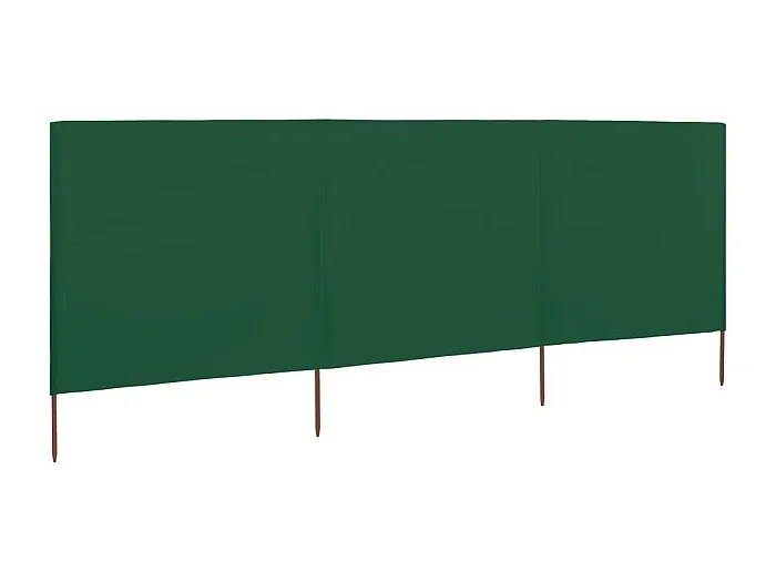 Biombo de playa de 3 paneles de tela 400×120 cm verde ES692488