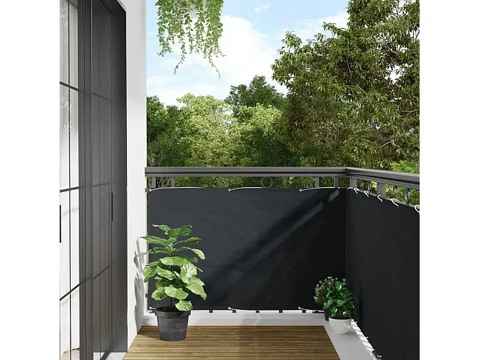Biombo para balcón de tela oxford antracita 90×300 cm ES214057