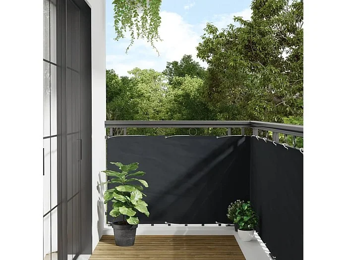 Biombo para balcón de tela oxford antracita 90×500 cm ES306402