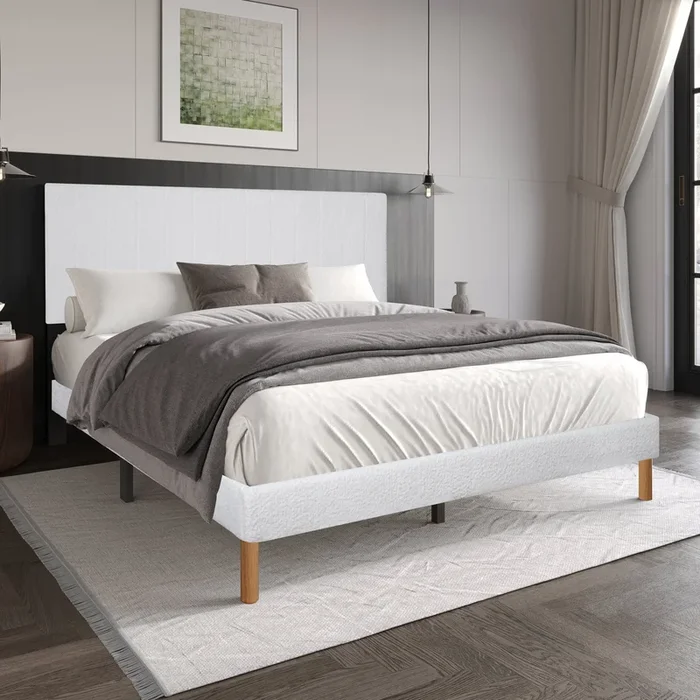 Bliss White Queen Platform Bed