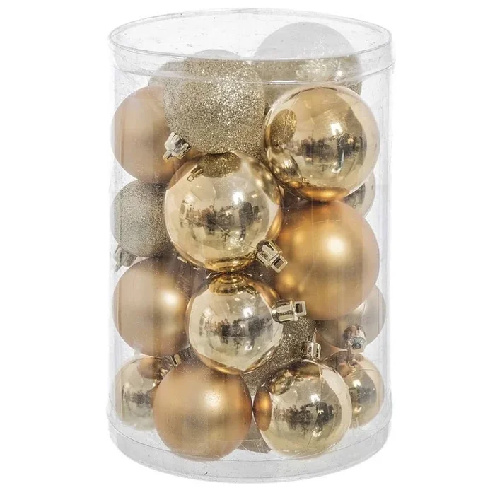 Bolas de Navidad Multicolor Dorado Plástico Purpurina 12,5 x 12,5 x 27 cm (27 Unidades)