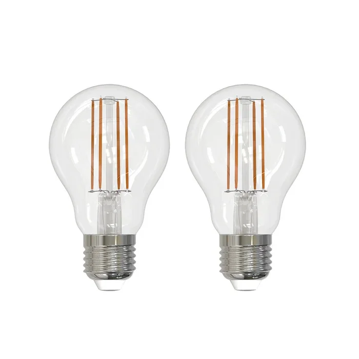 Bombilla LED con filamento E27 6 W transparente 2.700 K atenuable, juego de 2