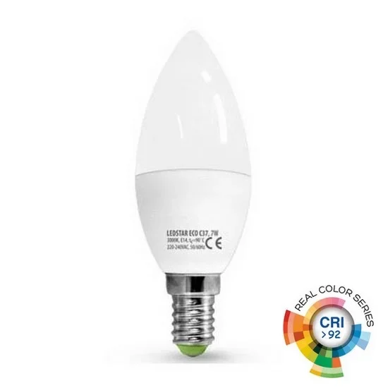 Bombilla LED ECOLINE C37 E14/7W/230V 3000K CRI 92 – Brilagi
