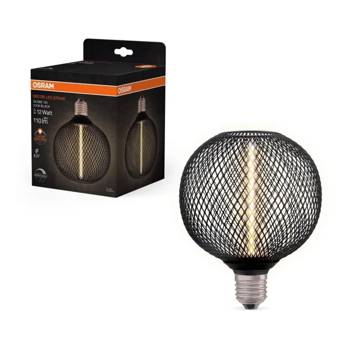 Bombilla LED regulable DECOR FILAMENT G125 E27/3,5W/230V 1800K negro – Osram