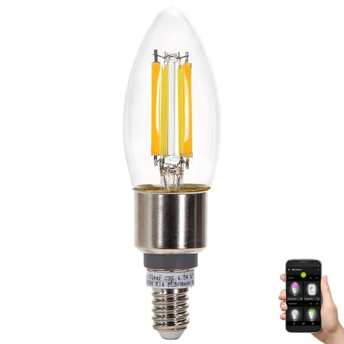 Bombilla LED regulable FILAMENT MESH Inteligente C35 E14/4,5W/230V 2700-6500K – Aigostar
