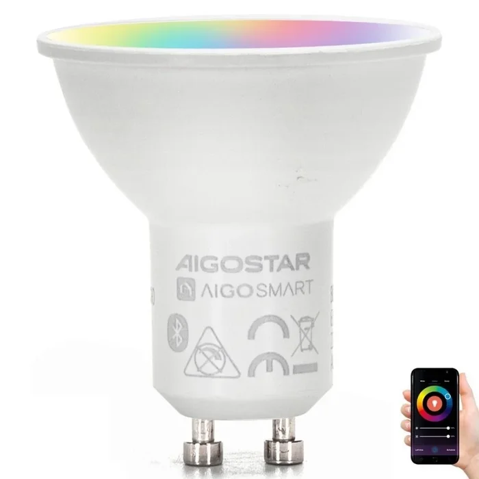 Bombilla LED RGBW regulable GU10/4,9W/230V 2700-6500K – Aigostar