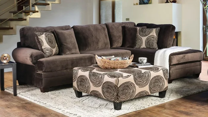 Bonaventura 3-Piece RAF Sectional In Brown