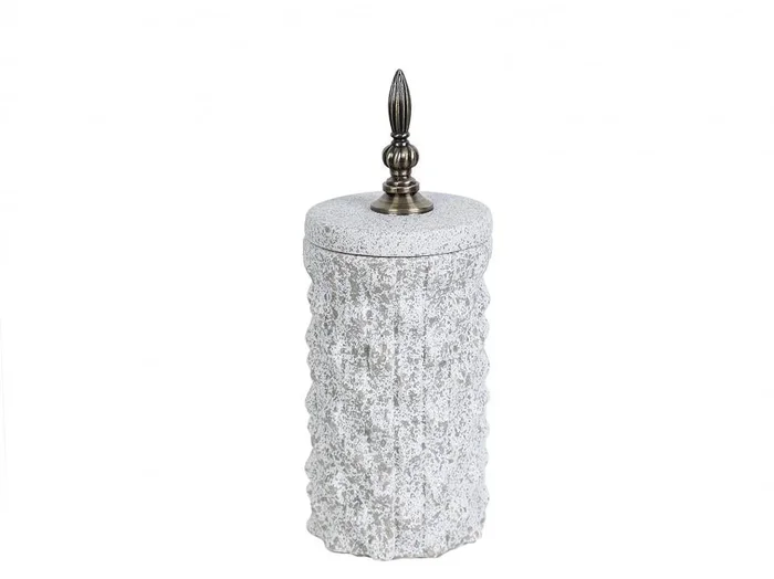 Bote Ceramica Beige Pivote Metal
