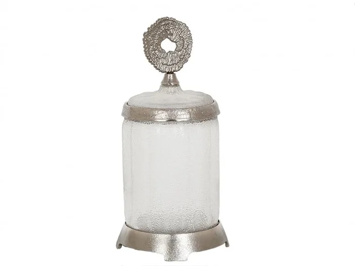 Bote Vidrio/metal Plateado