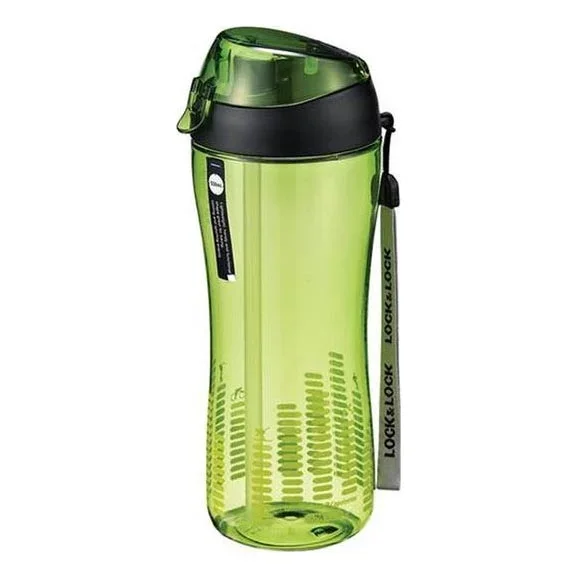 Botella deportiva con pajita 550 ml verde