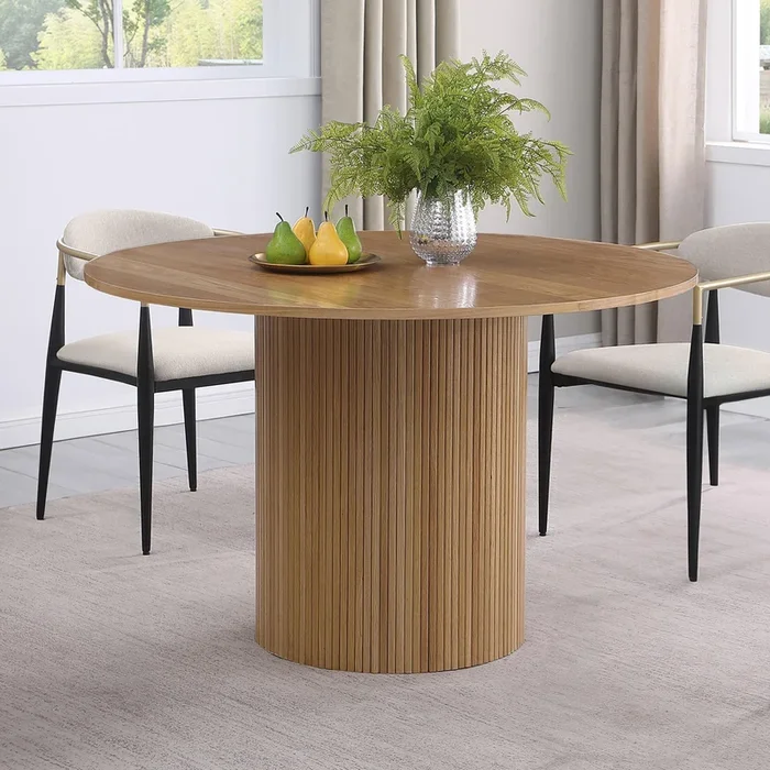 Bradbury Natural Brown Round 48-inch Wood Dining Table