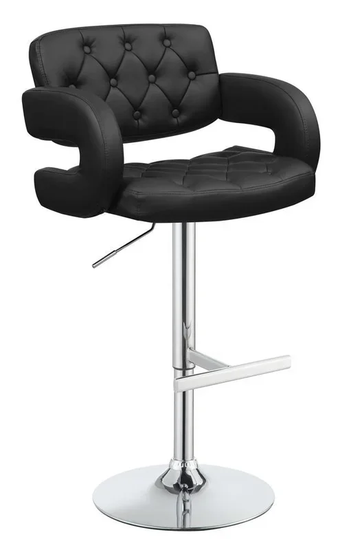 Brandi Black and Chrome 29″ Adjustable Height Bar Stool