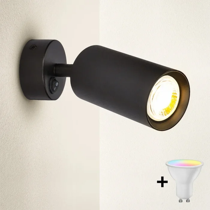 Brilagi – Aplique LED RGBW regulable orientable SELE 1xGU10/6,5W/230V 2700-6500K negro